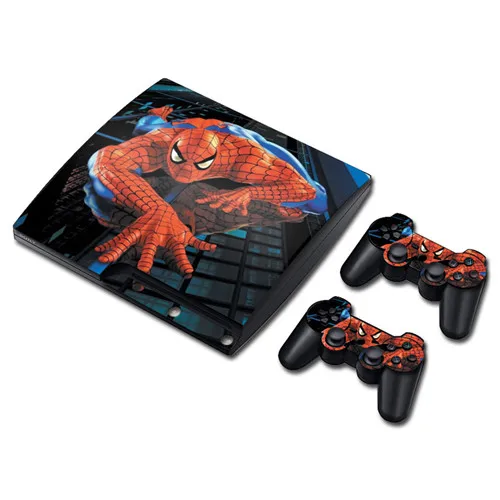0378 Марвел Человек-паук Кожа Наклейка для PS3 Slim playstation 3 консоли и контроллеры для PS3 скины наклейки Винил - Цвет: 0378