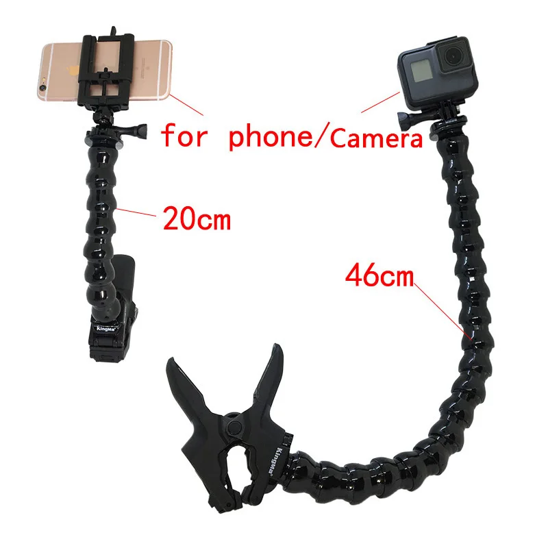 Jaws Flex Clamp Mount Adjustable Neck for iPhone Samsung GoPro Hero 10 9 8 7 6 5 4 YI 4K SJCAM Sony Action Camera Accessories