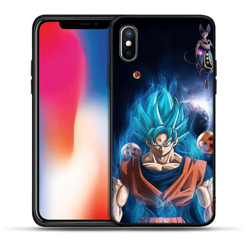 H1206 Черный силиконовый чехол для IPhone X XR XS Max 8 7 6 6 S Plus 5 5S SE Чехлы для телефона Dragon Ball Z из аниме Goku Super D Coque Fundas - Цвет: H1206