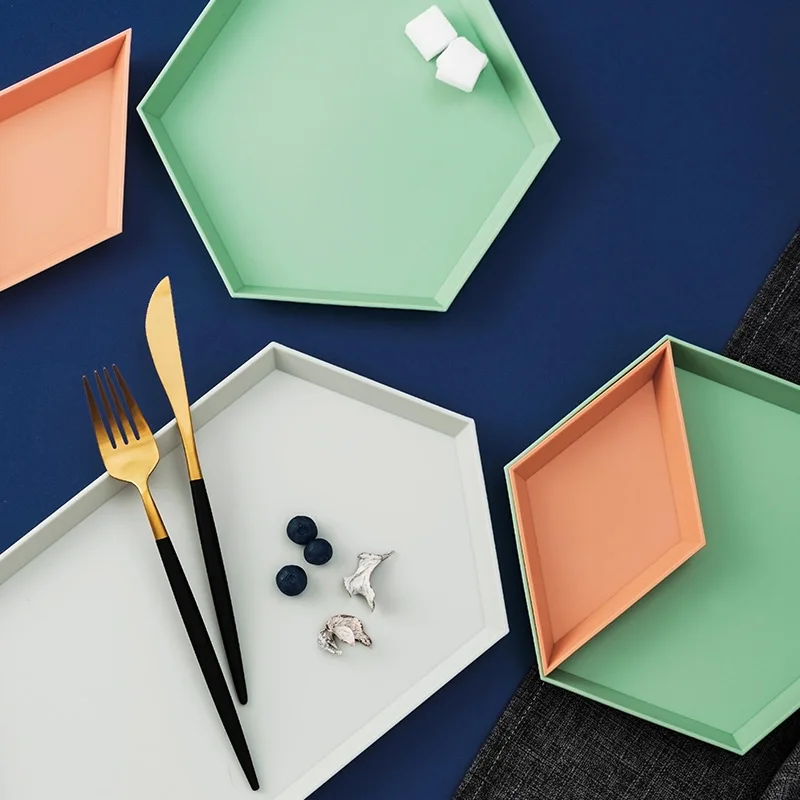 4 шт. высококачественный поднос из меламина в скандинавском стиле для быстрого