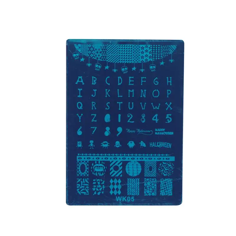 Elecool 10 видов конструкций новогодний образ лак для ногтей штамповки ногтей Stamp Шаблоны штамп печати Трафареты пластинки для ногтей ногти инструменты - Цвет: WK05