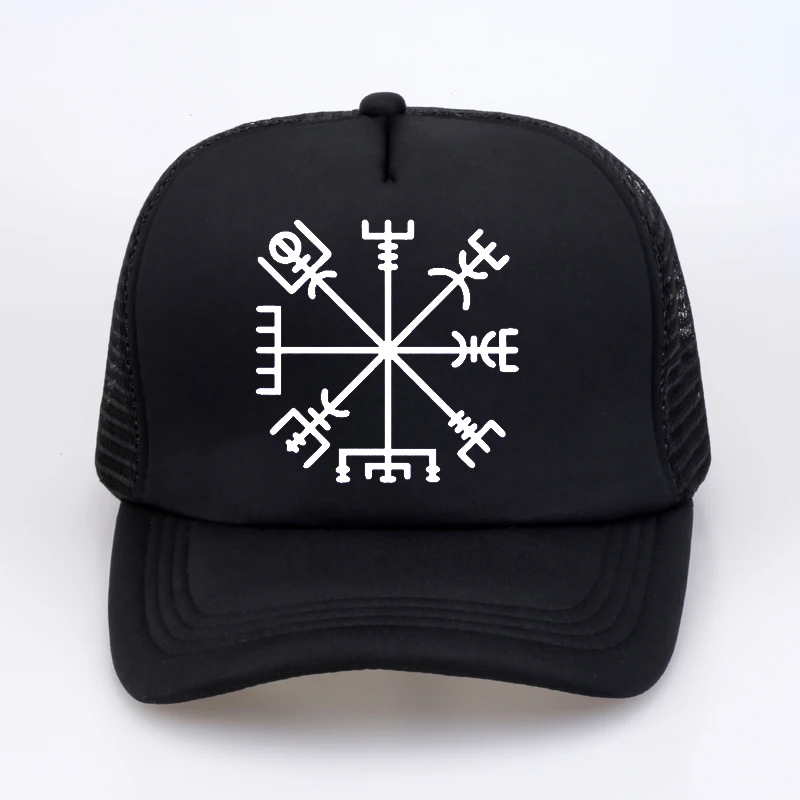 Летняя мужская и женская модная шляпа VEGVISIR Old Norse Runes Мужская круглая бейсболка с