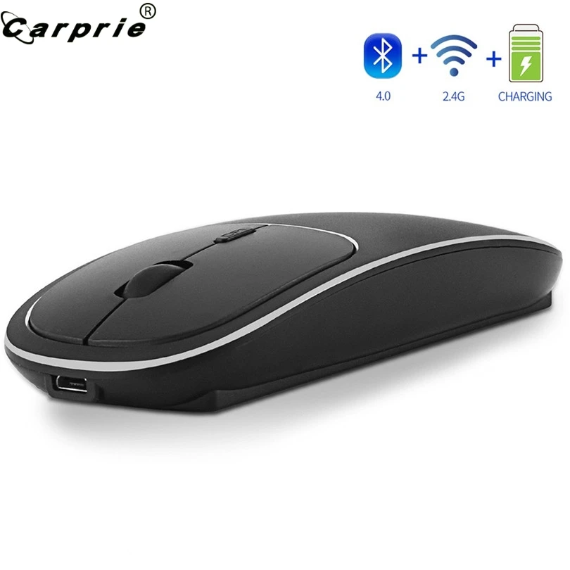 CARPRIE 1 шт. перезаряжаемая Беспроводная Bluetooth-совместимая мышь 2 4 ГГц металлическая