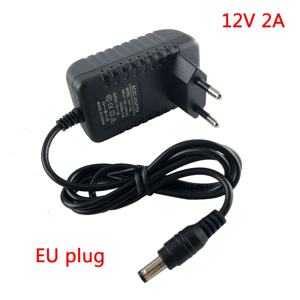 EU PLUG AC DC 12 В 2A 2000ma адаптер питания адаптер ЕС Великобритания AU США Штекер 5,5*2,5 мм настенное зарядное устройство для DC Мужской Женский светодиодный светильник - Цвет: EU PLUG