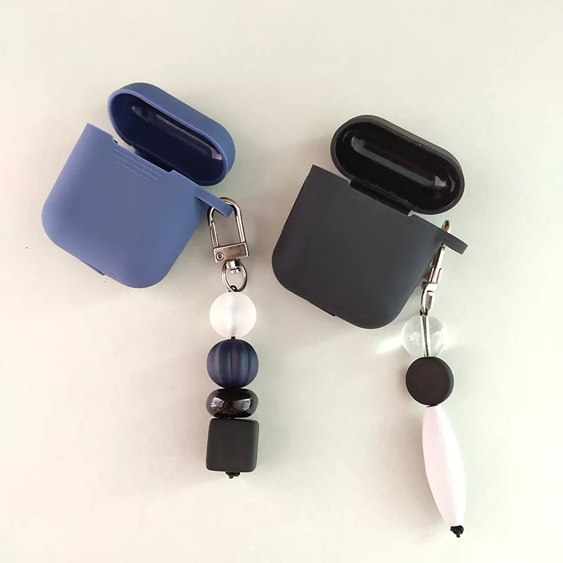 Милый корейский кристалл каменный брелок силиконовый чехол для Apple AirPods чехол Bluetooth наушники защитный чехол коробка