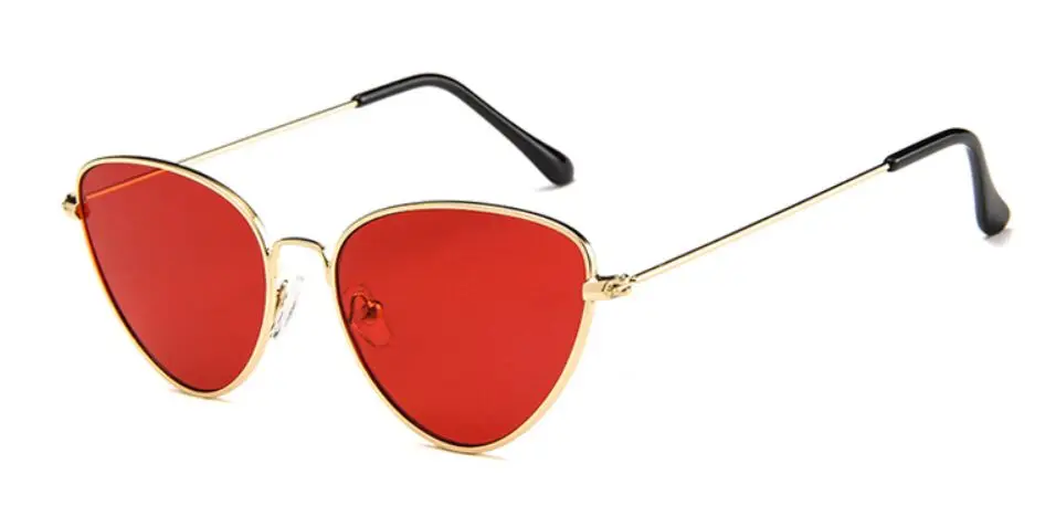 Retro Cat Eye Sunglasses Women Red Cateyes Sun glasses Fashion Metal Eyewear