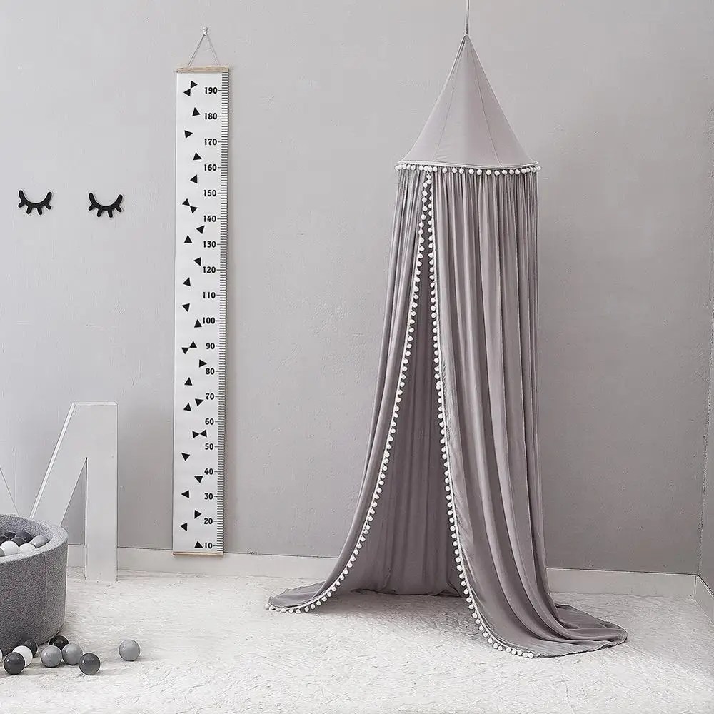 Pompoms Cotton Play House Tents for Kids Canopy Bed Curtain Baby Hanging Tent Crib Children Room Decor Round Dome Mosquito Net | Игрушки и