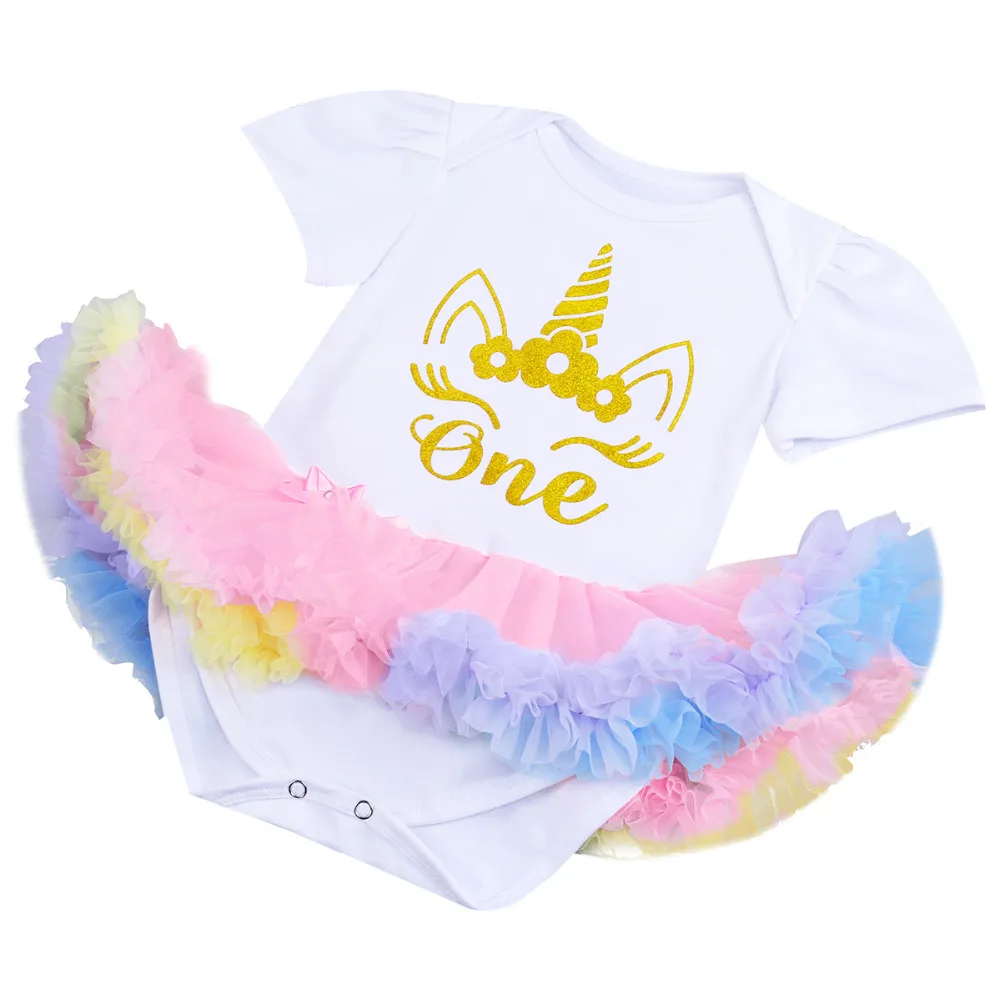 Боди детское с оборками и юбкой пачкой на 1 й день рождения|baby short sleeves jumpsuit|newborn