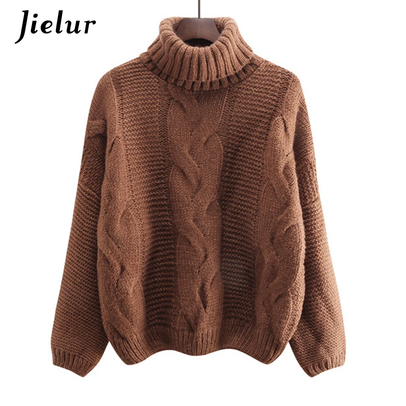 Jielur 4 одноцветное цвет корейская мода Белый Топ Femme Водолазка Теплый осень зима