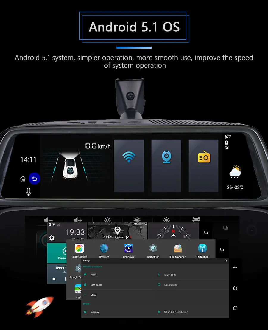 ANSTAR 10 ''зеркало заднего вида 2-CH 4-CH 4G Android автомобильный видеорегистратор 2GB+ 32GB Dash Cam HD 1080P авто камера gps wifi ADAS Регистратор