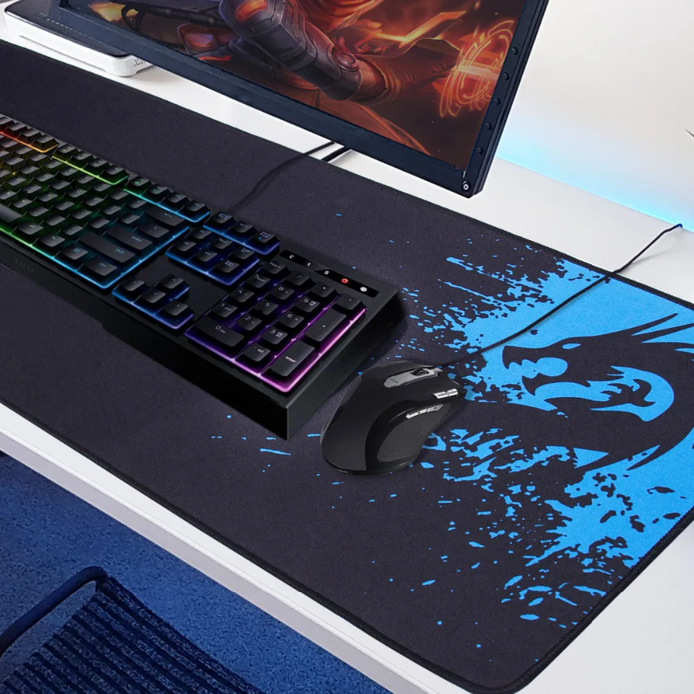 Игровой коврик для мыши Rakoon со сшитыми краями нескользящий компьютерной