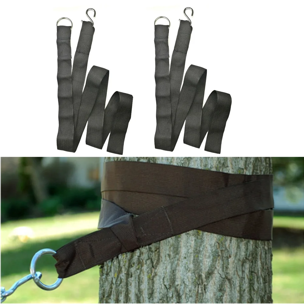 

2Pcs 300cm Nylon Hammock Tree Swing Belt Hanging Straps Kit with S hooks For Outdoor Hammock Camping Sleeping Bed
