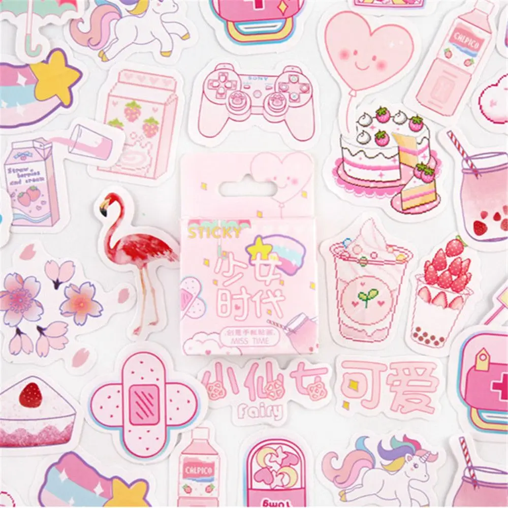 46 шт девушка поколение серии милые коробки Kawaii Наклейки планировщик для скрапбукинга Канцтовары японские Стикеры для дневника подарки - Цвет: As shows