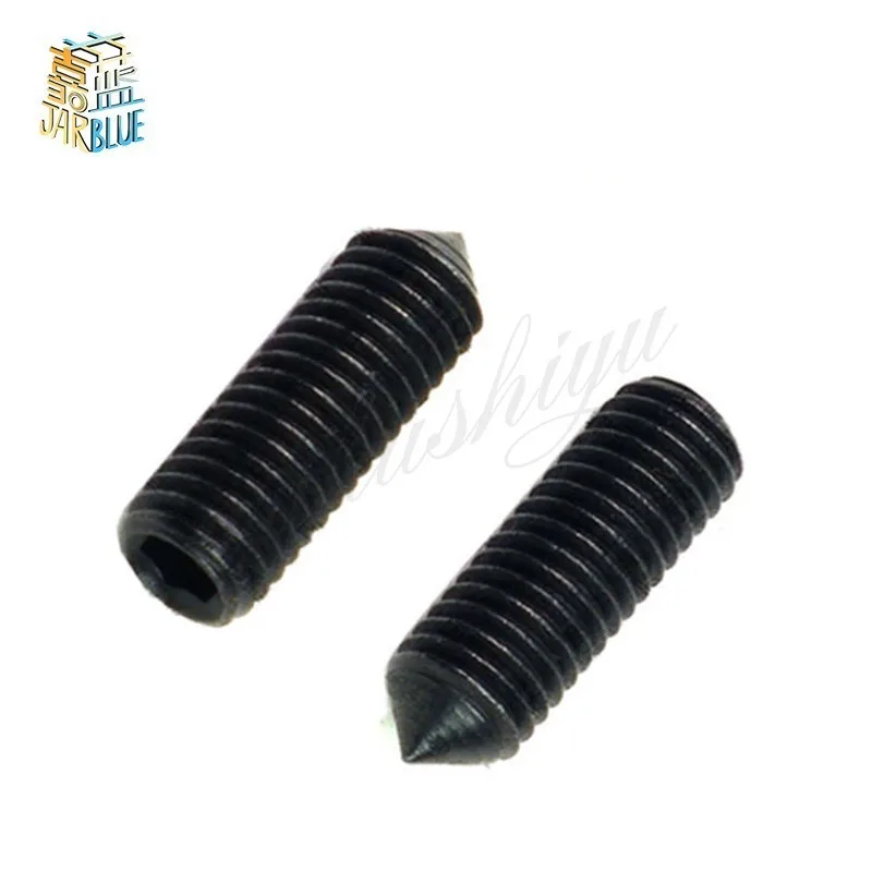 10 Stücke DIN914 M12 M14 M16 Grade 12 9 Schwarz Gewindestifte Kegelspitze Шестигранная Gewindestifte|Дверные зажимы из