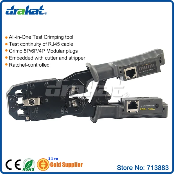  RJ45 RJ11 RJ12 RJ22 обжимной инструмент сеть LAN тестер | Компьютеры и офис