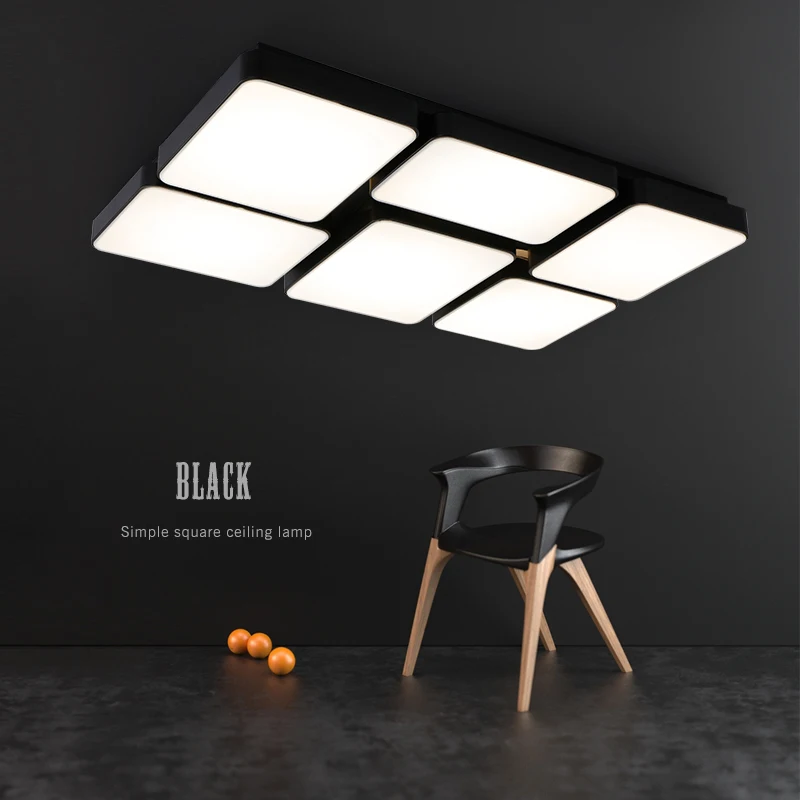 

Geometric Acrylic Led SMD White / RGB / Remote Control Simple Square ABS Metal Ceiling Light lampara luminaire surface mounted