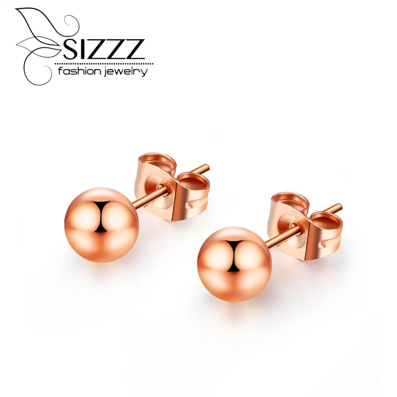 Мода женские серьги гвоздики с покрытием из розового золота|fashion stud earrings|little