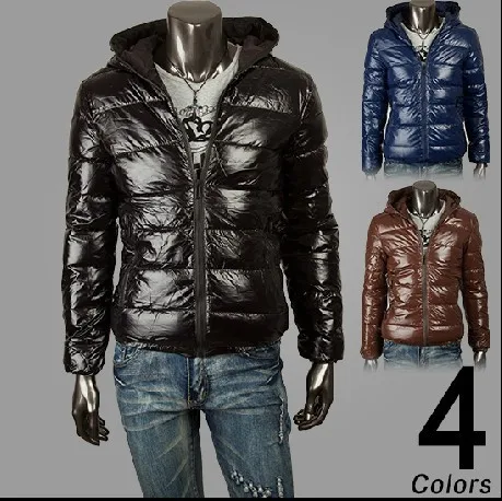 Мужчины корейски новый толстый зима теплая куртка с капюшоном пальто размер M / L XL