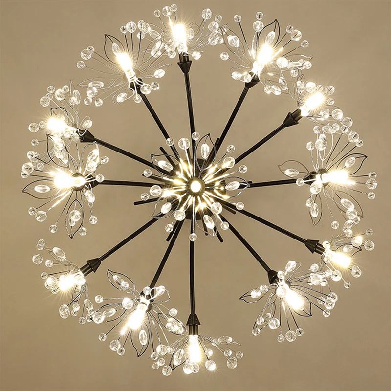 Modern LED chandelier lighting for living room bedroom fixtures dining Black golden pendant lamps crystal hanging lights | Лампы и
