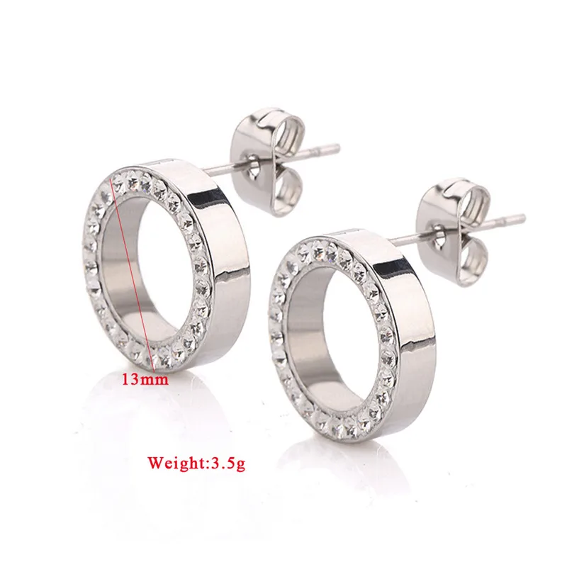 Серьги гвоздики женские из нержавеющей стали с кристаллами|crystal stud earrings|fashion