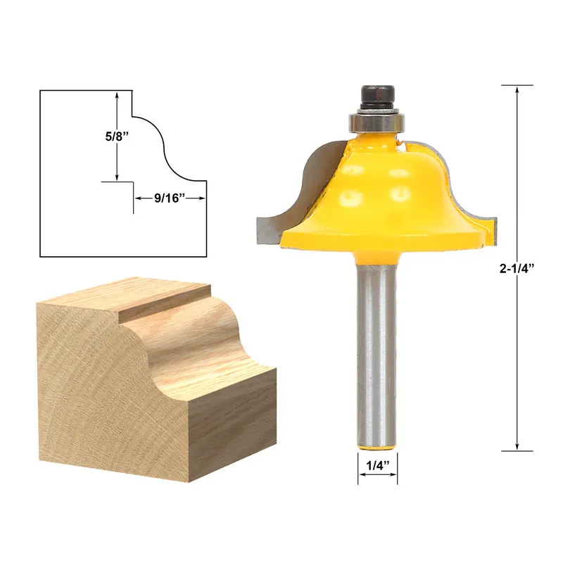 

1pcs Roman Ogee Edging and Molding Router Bit - Large - 1/4" Shank