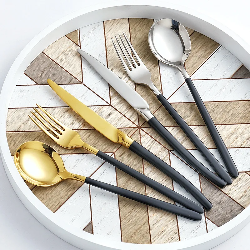 3 шт. Высокое качество Американский Золотой/серебристый набор посуды из