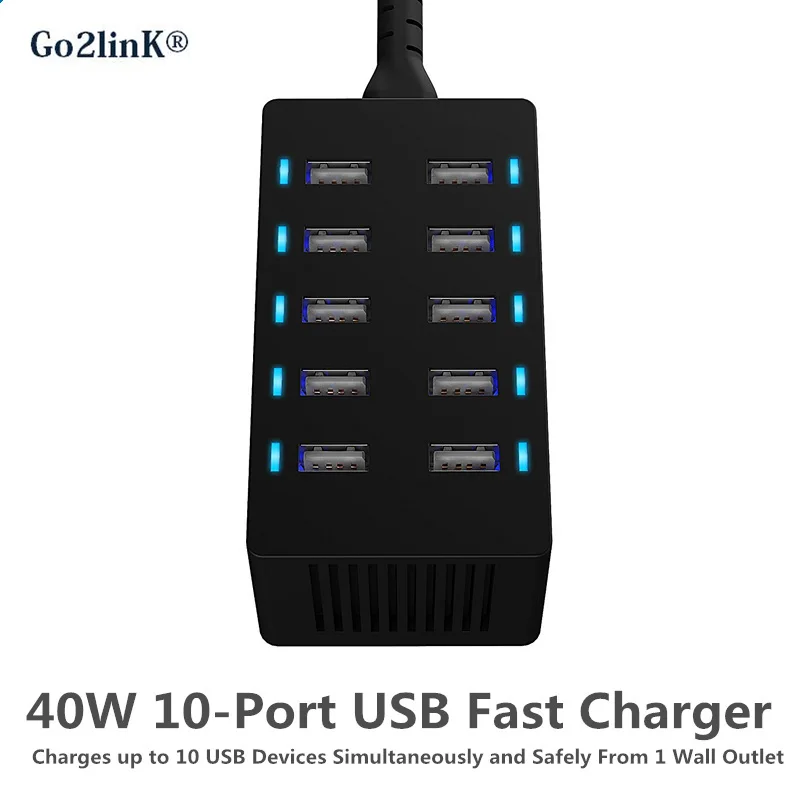40 W/8A USB путешествия Мульти порты настенное зарядное устройство адаптер с AiPower