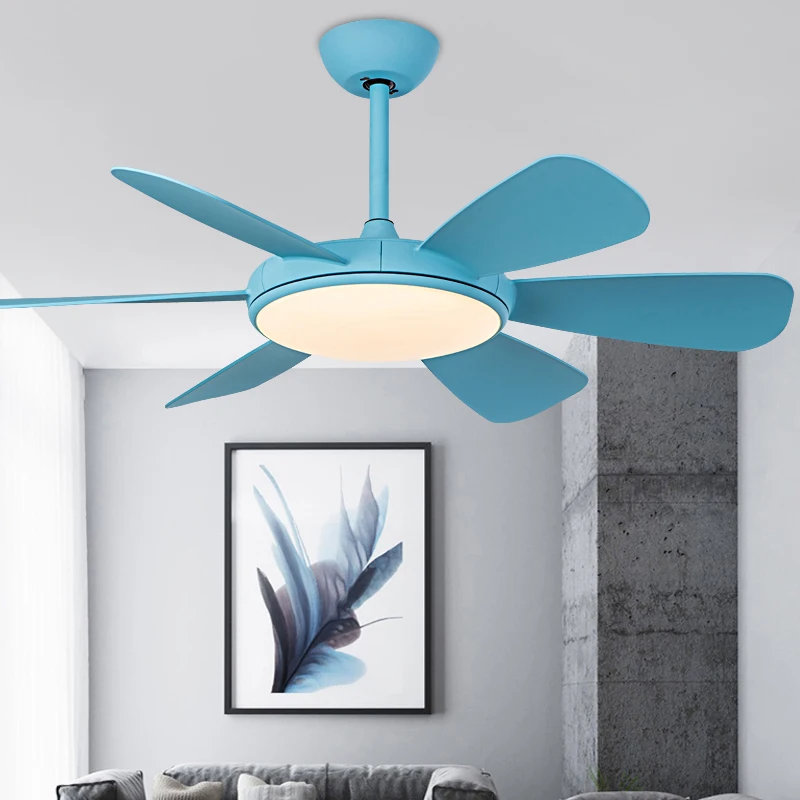 Современный простой светодиодный потолочный вентилятор с освещением для