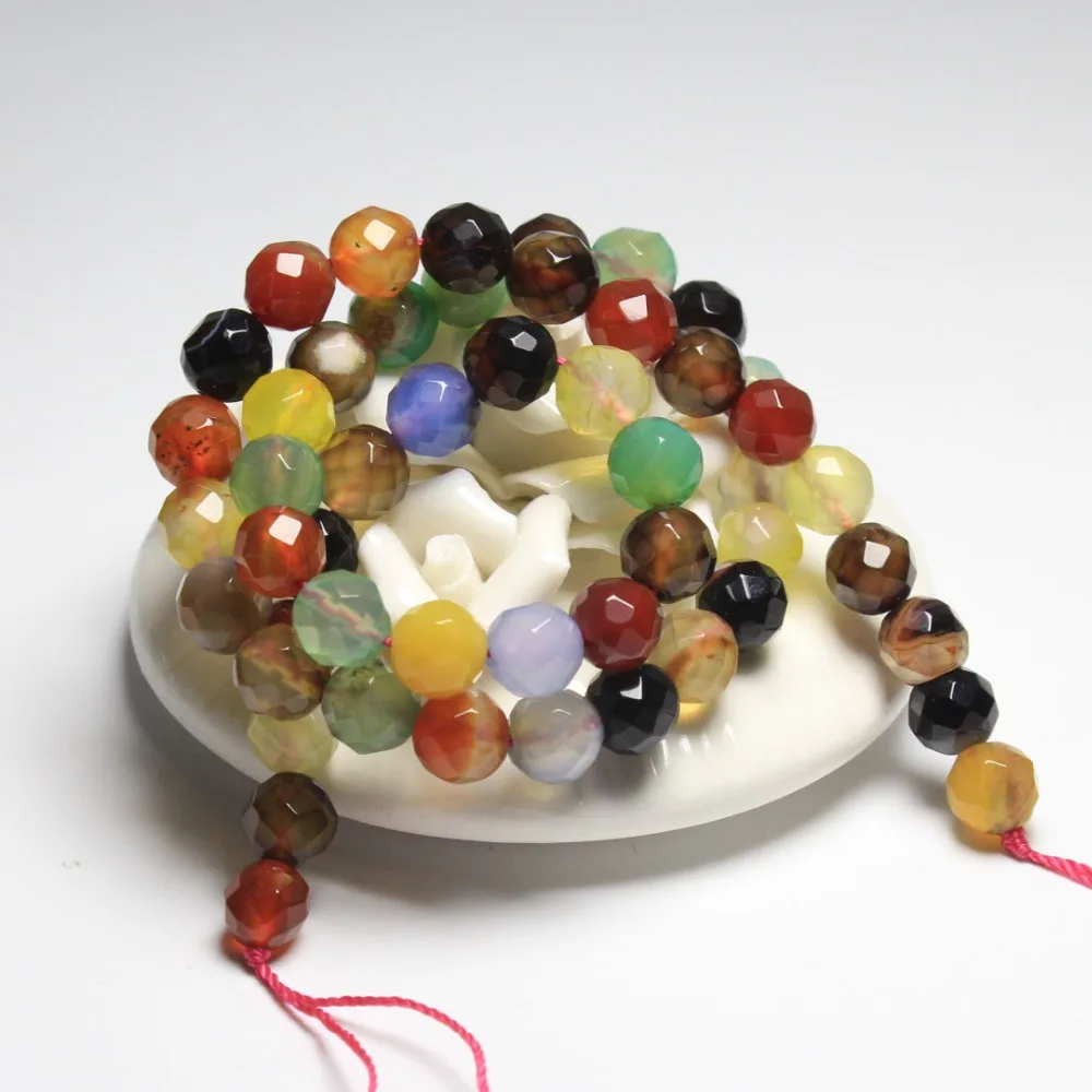 Бусины из натурального агата граненые для изготовления ювелирных изделий