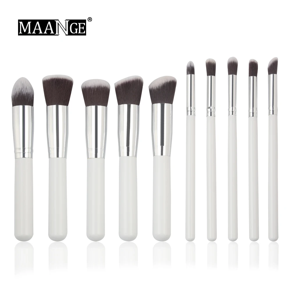 MAANGE Pro 10 шт. макияж кисти набор основа кисти для румян кисти для теней, лица женщины красота макияж Косметические средства инструменты