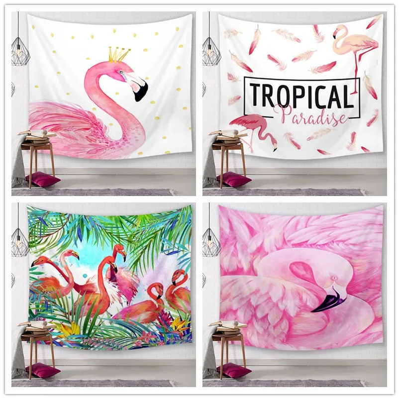 Фламинго настенный декоративный гобелен полиэстер шторы плюс длинный Чехол для
