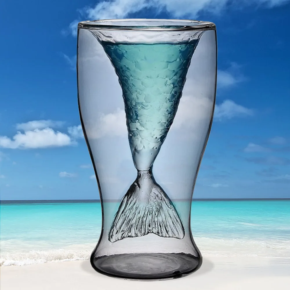 Бесплатная доставка 8 шт. Прозрачная форма русалки бокалы для вина питья посуда