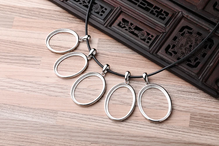 100% Sterling-Silver Color  Pendant blank space is 17*24mm 20*26mm 18*23mm 21*27mm 16*22mm 14*20mm silver