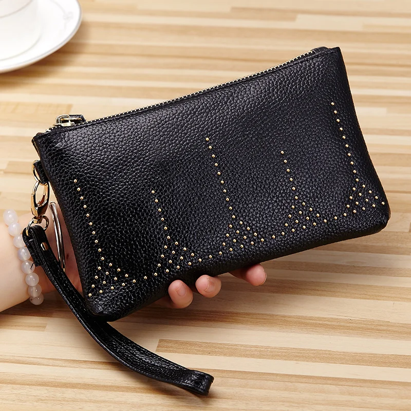 Женский кошелек клатч из натуральной кожи с ремешком на руку|clutch bag|designer clutch bagsbag