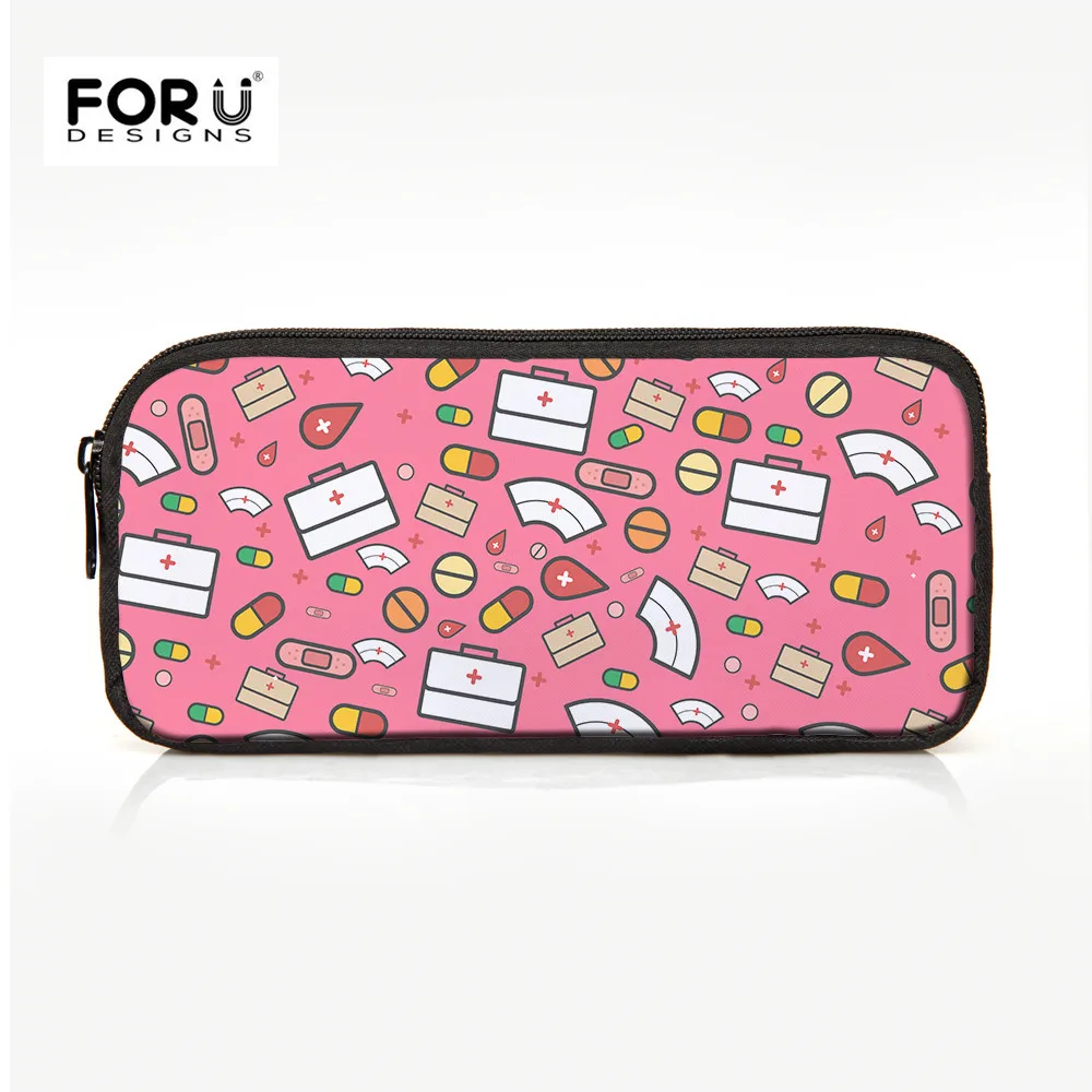 FORUDESIGNS/женская сумка для макияжа с рисунком медсестры и доктора; модные косметички; Детские сумки-карандаши; детские сумки для ручек; Новинка