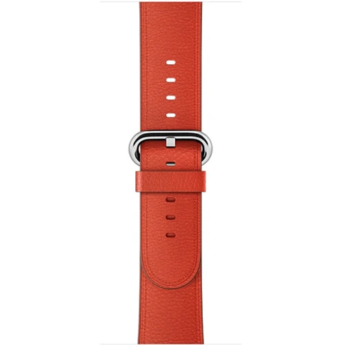 Кожаный ремешок для apple watch Band apple watch 5 4 44 мм, 42 мм, correa, классический наручных часов Iwatch серии 5 4/3/2/1 ремешок на запястье браслет ремень - Цвет ремешка: Flame Orange