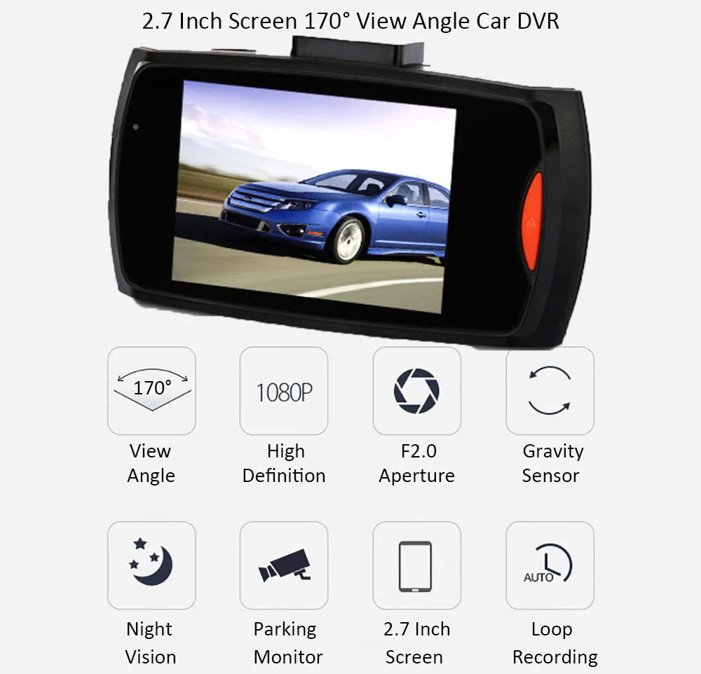 Автомобильный видеорегистратор 2,7 Full HD 1080P DashCam Автомобильная камера видео рекордер Регистратор автомобильный монитор парковки авто детектор движения автомобильная видеокамера