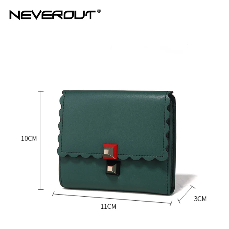 NEVEROUT женские Мини Короткие Кошельки кожаный женский кошелек кошельки с рюшами