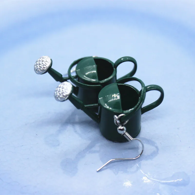 1 пара Забавные милые серьги-кастрюли для полива сада | Украшения и аксессуары