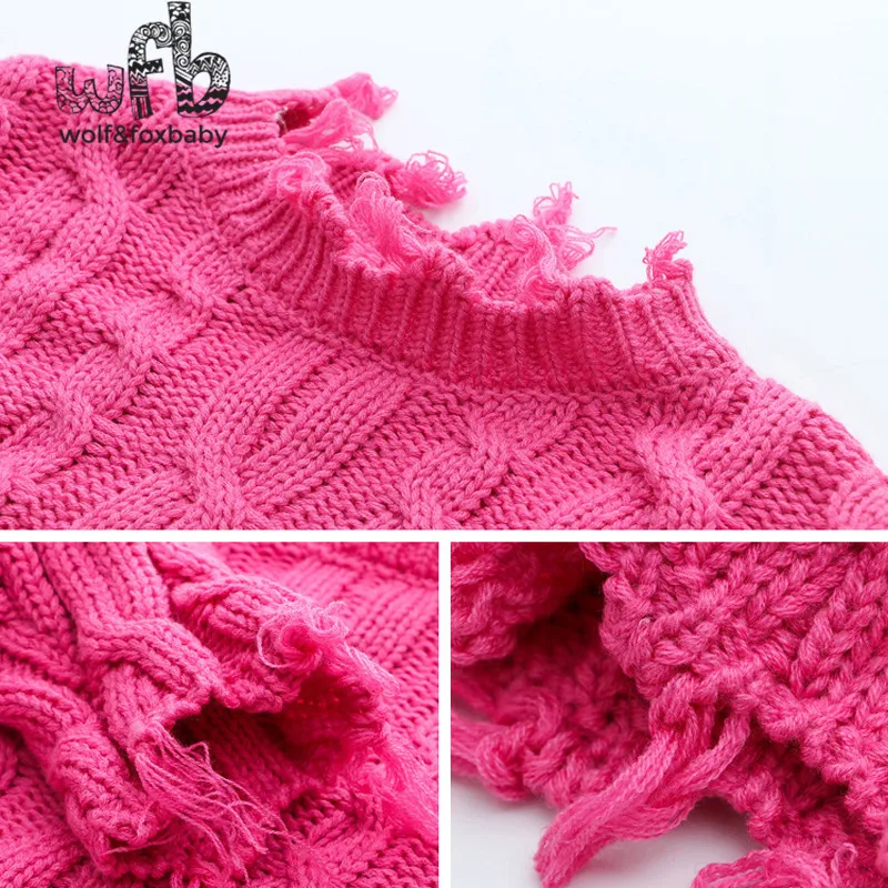 Розничная продажа оригинальный свитер детский вязаный пуловер с подолом