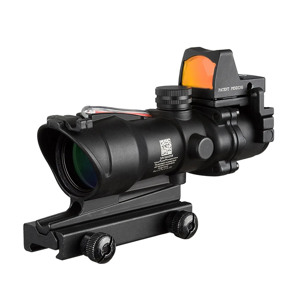 Trijicon Acog 4x32 оптический прицел красный Cahevron сетка волокно зеленый освещенный оптический прицел с Rmr мини Красный точка зрения - Цвет: BR Illuminated
