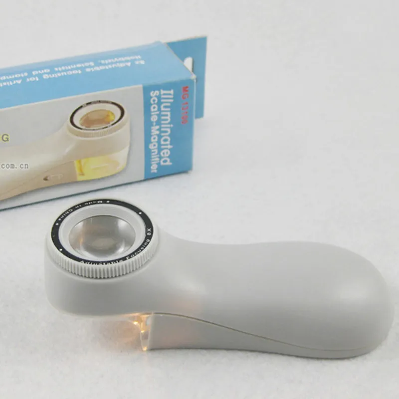 

Увеличительное светодиодный с 8X увеличением и регулируемой подсветильник кой, 0,1 мм