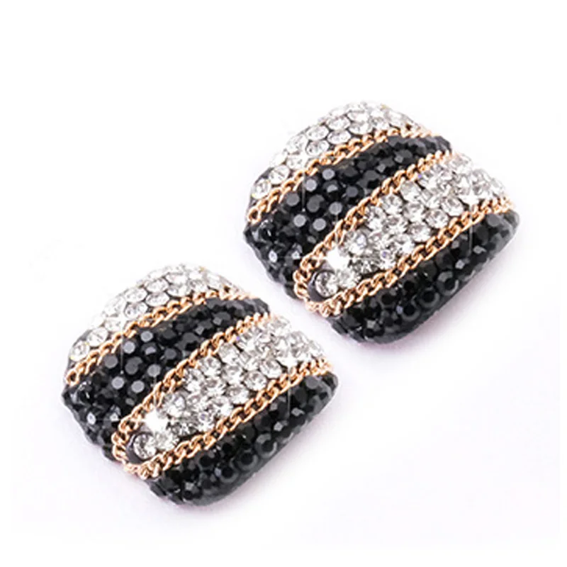 Модные бриллиантовые блестки с полным покрытием большие поддельные ногти 2 шт.