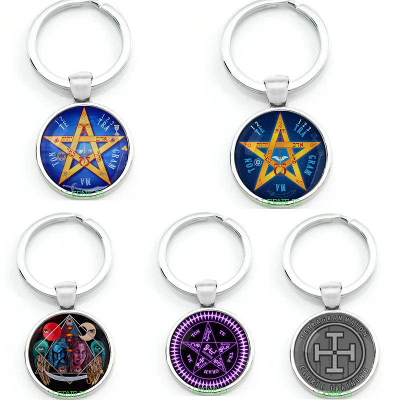 Tetragrammaton Amulet брелок для ключей кольцо Эзотерическая пятиконечная подвеска