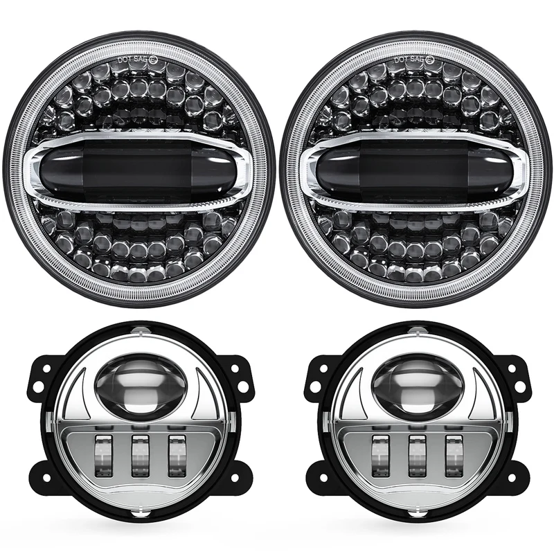 Светодиодный противотуманный фонарь 7 ''hi/Low Beam + 4 ''ближнего света