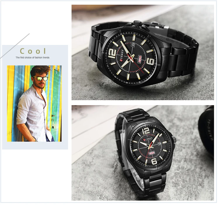 Часы для мужчин Curren Relogio Masculino роскошные военные наручные часы модные повседневные кварцевые часы водонепроницаемые Календарь 8271
