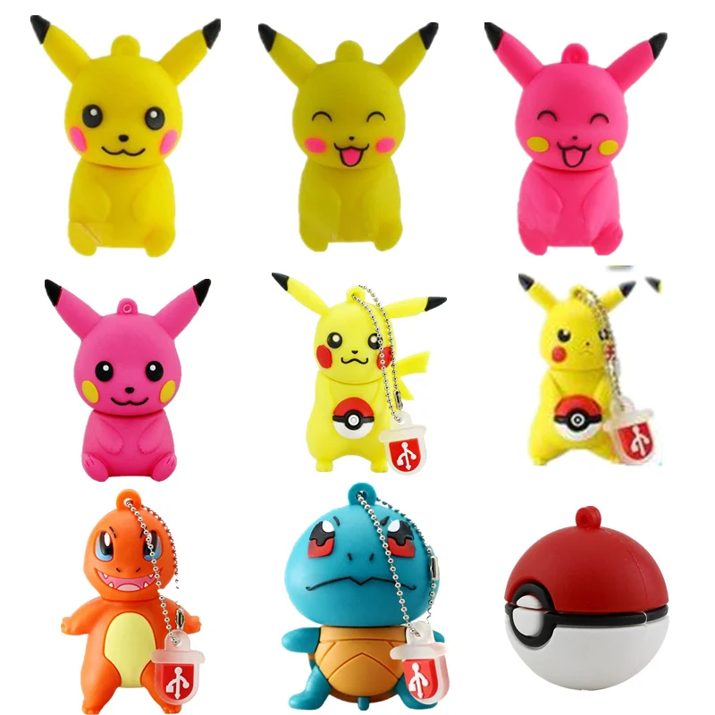 Usb флеш-накопитель с милым мультяшным монстром-шариком Pokemon Pikachu, флеш-накопитель на 32 ГБ, 4 ГБ, 8 ГБ, 16 ГБ, 64 ГБ, 128 ГБ, u-диск, карта памяти