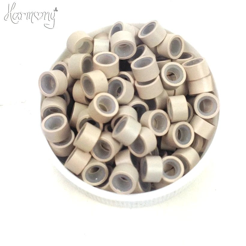 (1000 шт. 8 # темно русый цвет) 5 0 мм алюминиевая трубка медные волосы на микро кольцах