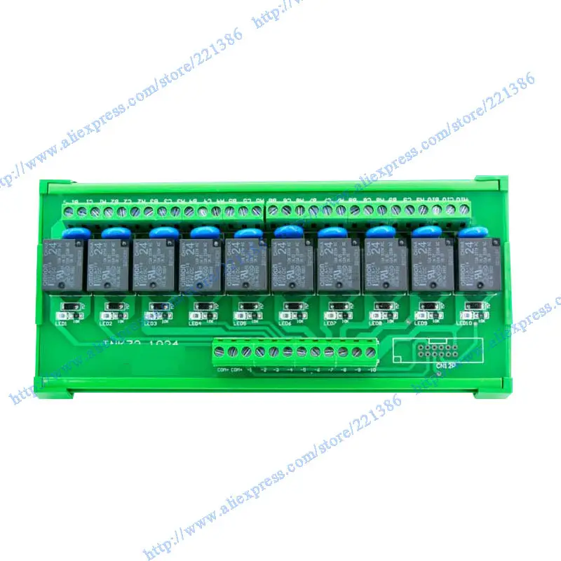 10 каналов 24V 10A Omron релейная плата драйвера модуля выходной усилитель PLC din-рейка