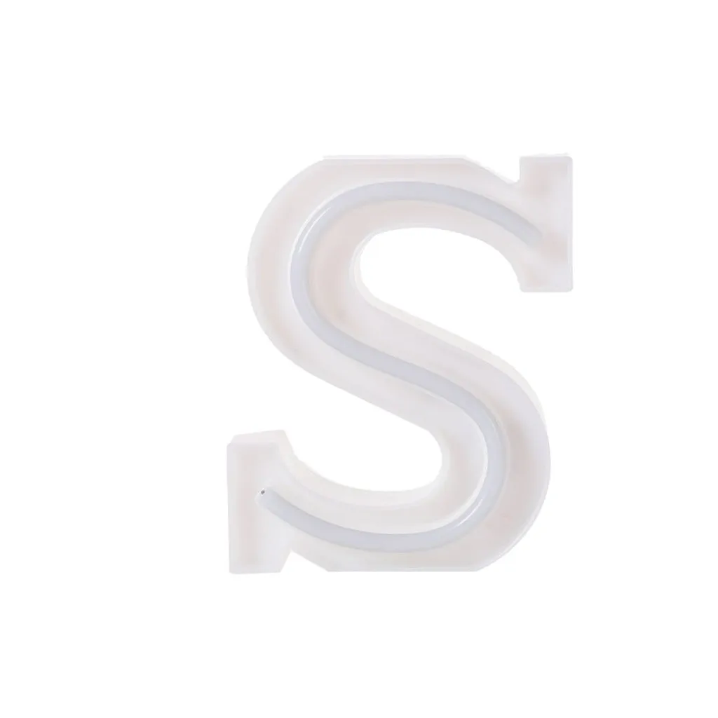 LED USB Letter Lights Light Up White Plastic Letters Standing Hanging A-Z symbol decorative letters holiday led night lights